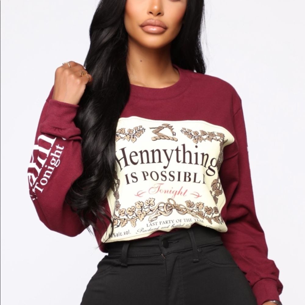 Hennything is possible last top - Burgundy